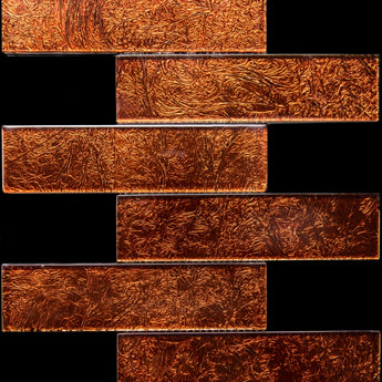 Glass Mosaic Copper Brown/Golden Rays Back-Splash Tile